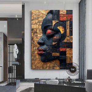 African American Culture Wall Art, African Culture Wall Decor, Local Women Wall Art, Abstract Canvas Wall Art, African Wall Art, Gift, Art