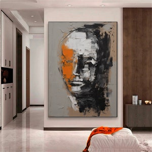 Abstract Portrait Art Canvas , Luxury Wall Decor , Abstract People Wall Decor , Human Face Painting Print ,