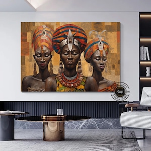 African figures Culture Wall Art, African Culture Woman Wall Decor, Local african abstract Wall Art, Abstract Canvas Wall Art, African women