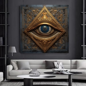 Eye of Ra canvas Ancient Egypt wall art Eye Of Horus canvas Magical token decor Contemporary art Mythical print Wall Art Decoration