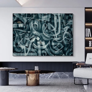 Graffiti back brush strokes abstract canvas wall art.Street art.Graffiti canvas print.