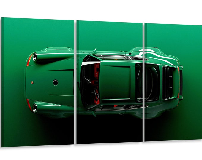 Porsche 911 Canvas Sport Car Green Wall Art Print Motivation Office Wall Decor Сar Poster Porsche Fan Gift Large Canvas Print Home Gift Home