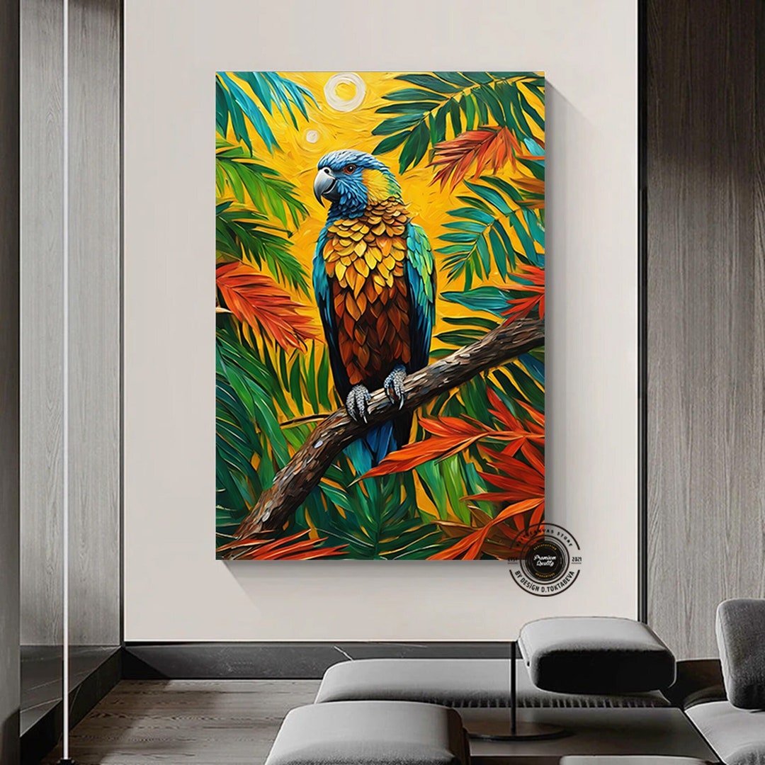 Parrot Abstract Art Framed Poster: Tropical Bird Wall Art - Etsy
