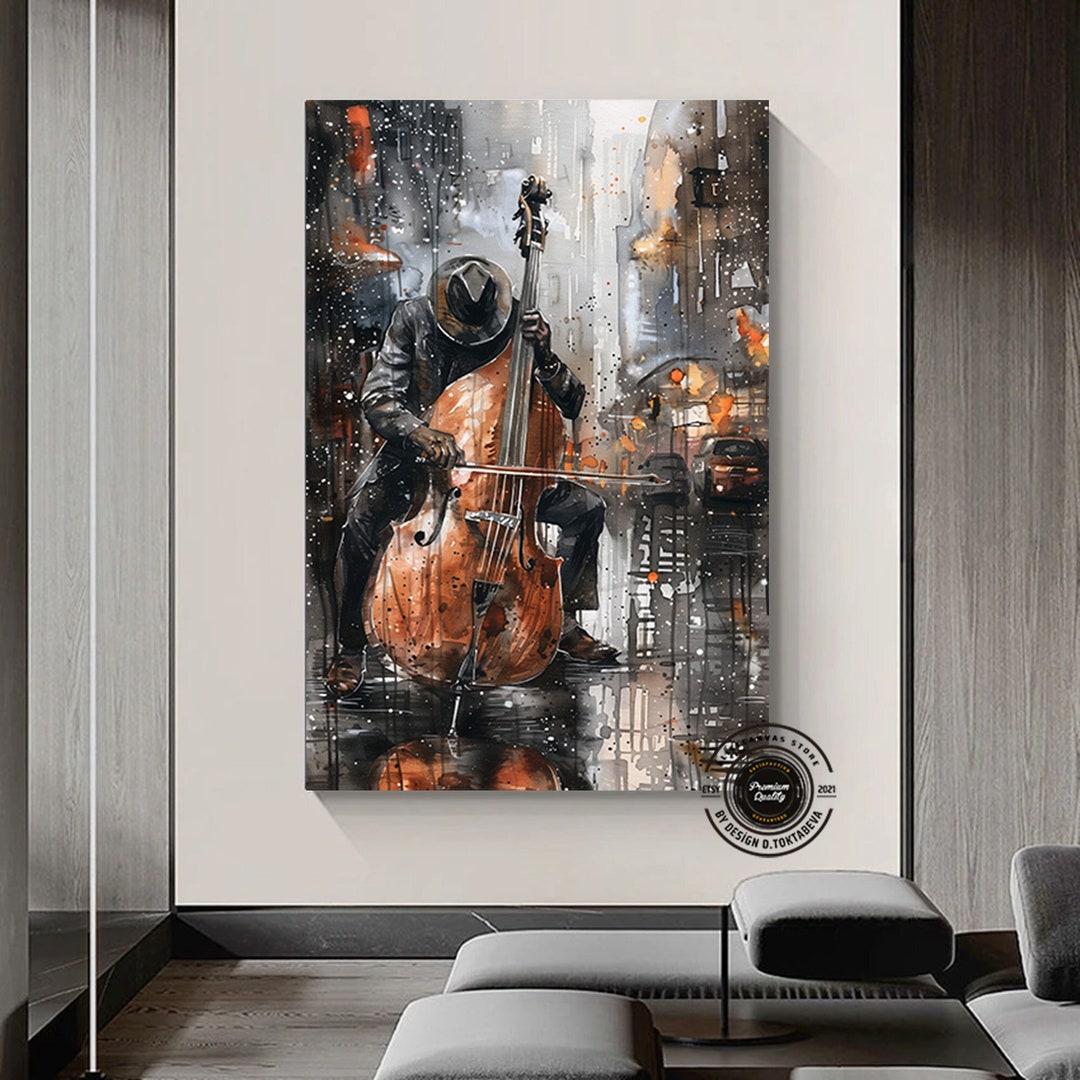 African Jazz Canvas Art: Black Musician Watercolor Painting - Etsy