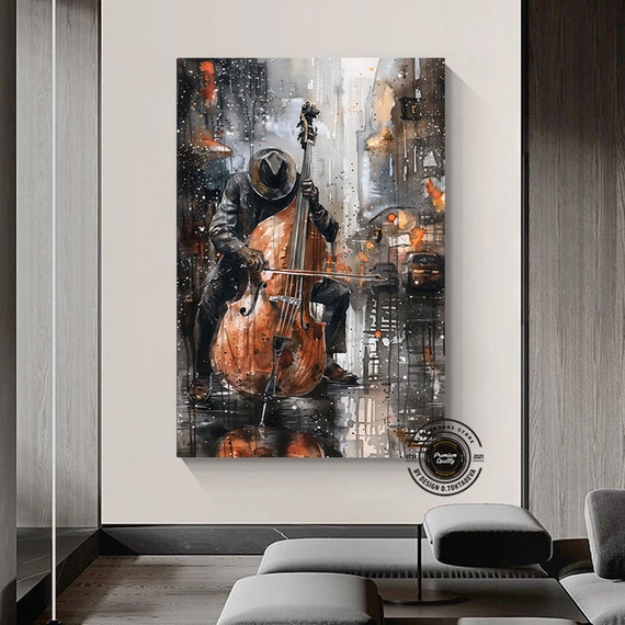 African Jazz Canvas Art: Black Musician Watercolor Painting - Etsy