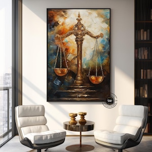 Scales of Justice Canvas Art: Lawyer Office Wall Decor - Etsy