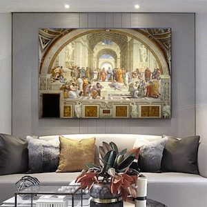 La Scuola di Atene, Raffaello Sanzio da Urbino, Raffaello Pittura, Raffaello Sanzio, Pittura Platone, Aristotele Pittura, Stampa Socrate