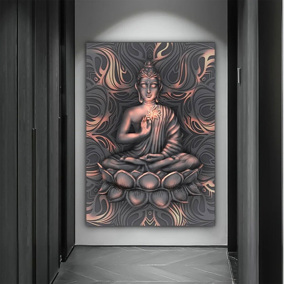 Buddha Canvas, Asian Wall Art, Buddha Wall Art, Meditation Canvas ...
