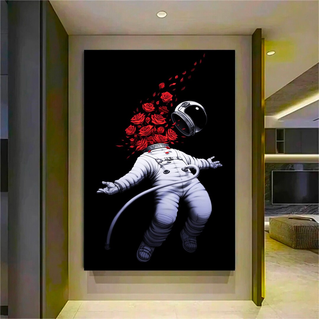 Nasa Astronaut Couple Canvas Wall Art, Nasa Astronaut Love in Space ...