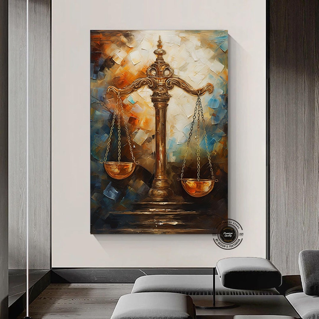 Scales of Justice Canvas Art: Lawyer Office Wall Decor - Etsy