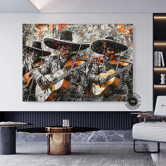 Mexican Culture Traditional Music Canvas Wall Art,mariachi Music