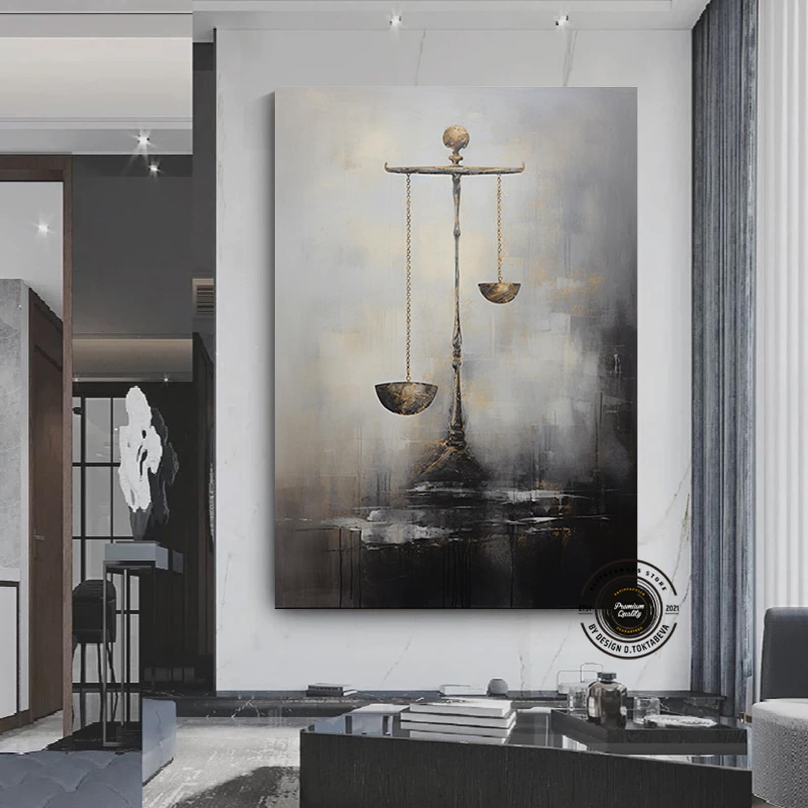 Scales of Justice Canvas Art: Lawyer Office Decor - Etsy
