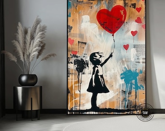 Banksy Balloon Girl Canvas Print: Pop Art Graffiti Wall Decor