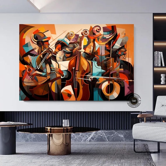 Abstract Jazz Canvas Wall Art: Picasso Style Music Decor - Etsy