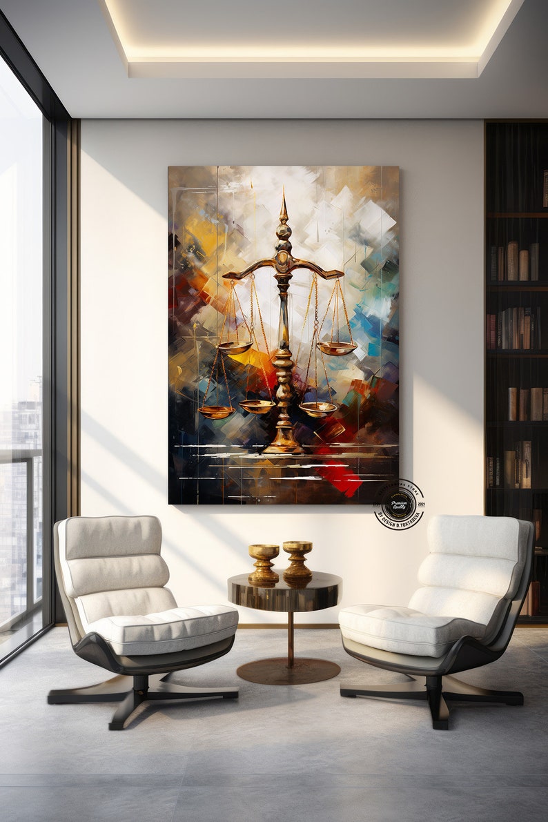 Scales of Justice Canvas Art: Lawyer Office Wall Decor - Etsy