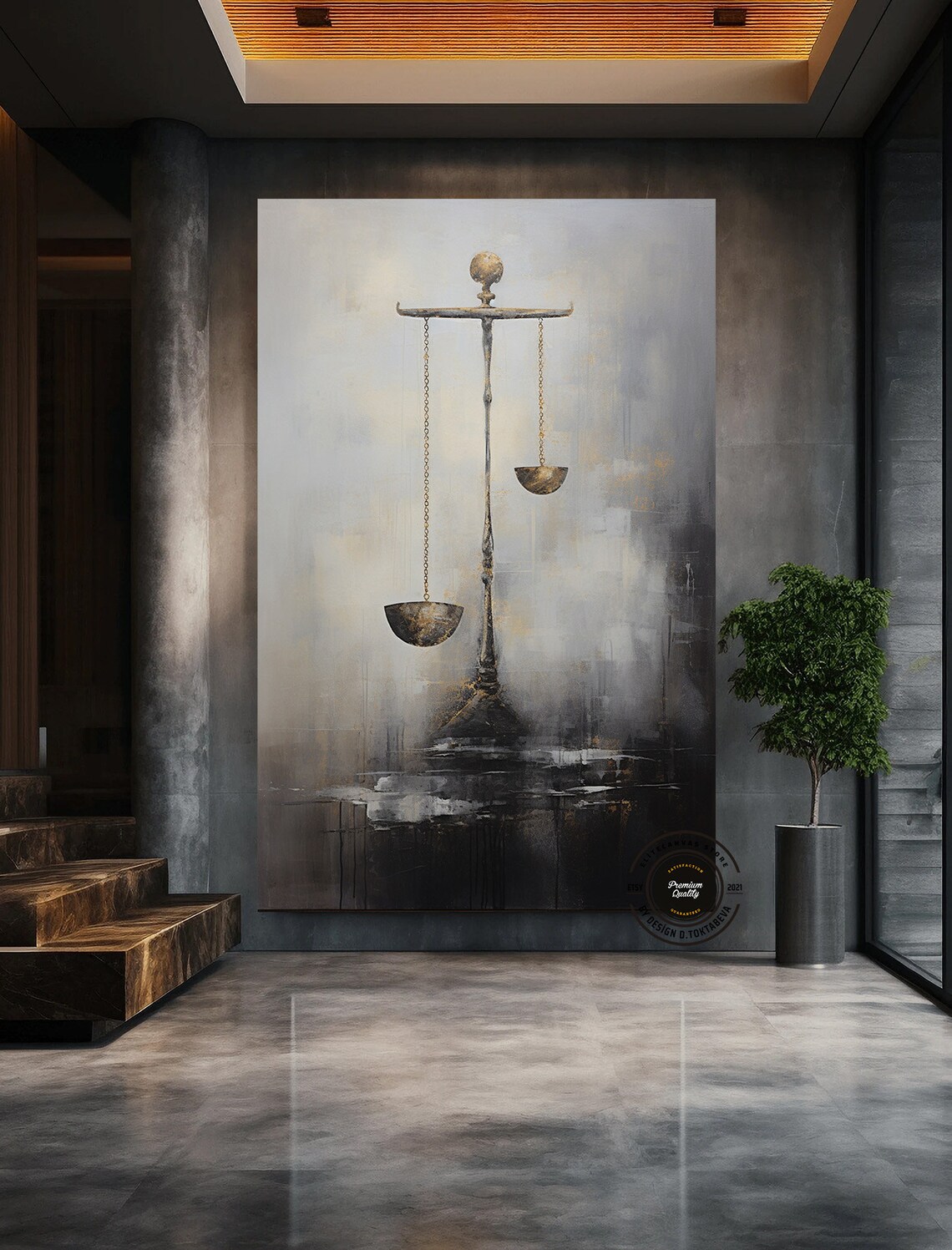 Scales of Justice Canvas Art: Lawyer Office Decor - Etsy