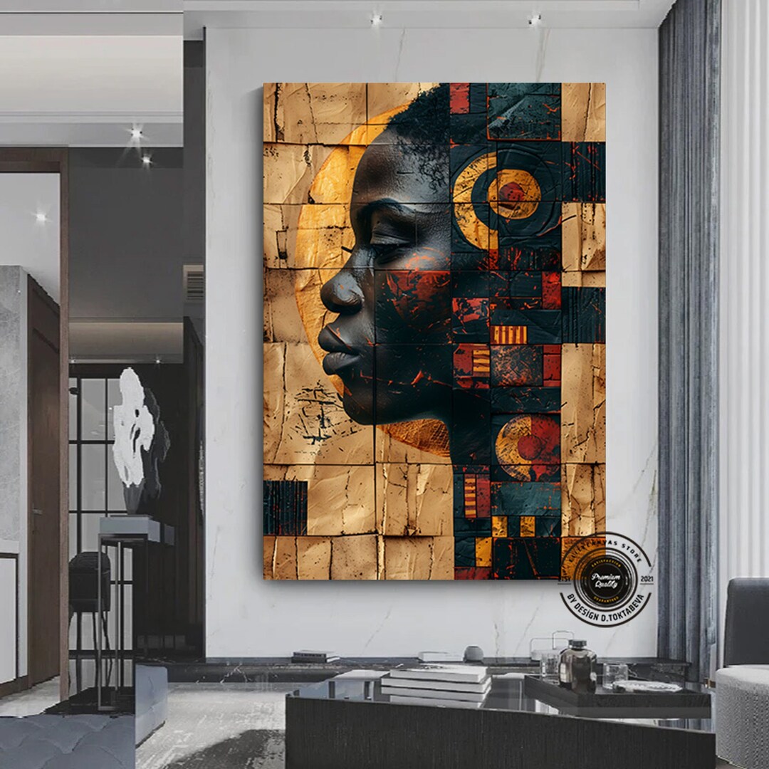 African American Woman Canvas Art: Abstract Culture Wall Decor - Etsy