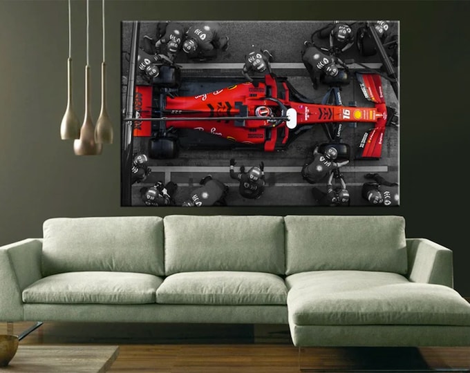 Charles Leclerc Canvas Print, Leclerc Photo, Leclerc Print, Formula 1 Canvas, Ferrari Fan Gift, Pit Stop, Ferrari Wall Art