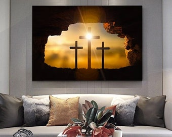 Jesus Cross Canvas Print: Handmade Christian Wall Art