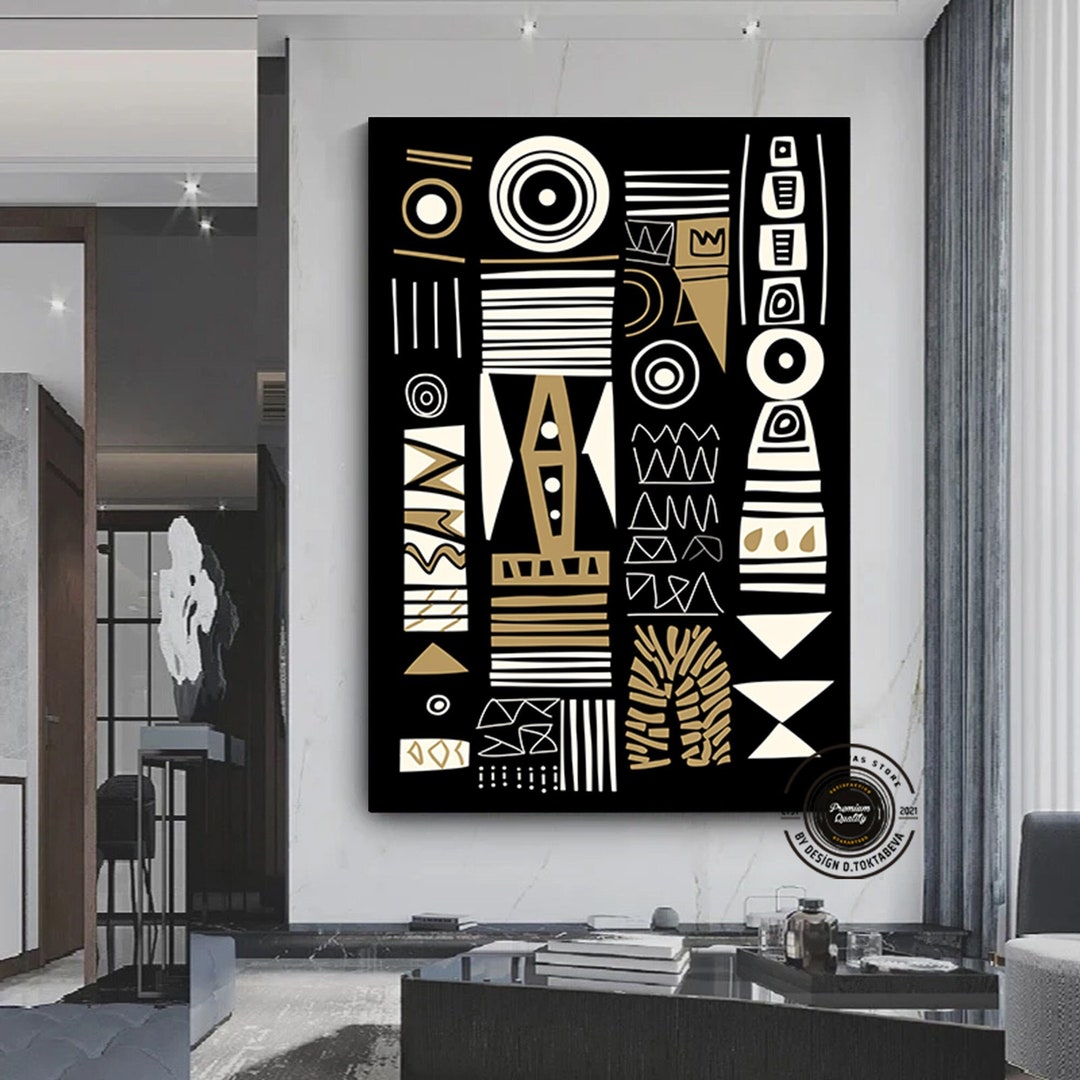 Abstract African Wall Decor, Modern Home Decor, Office Wall Art