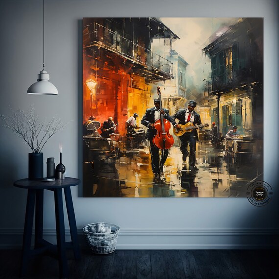 Street Musicians Canvas Print: Abstract Jazz Wall Art - Etsy
