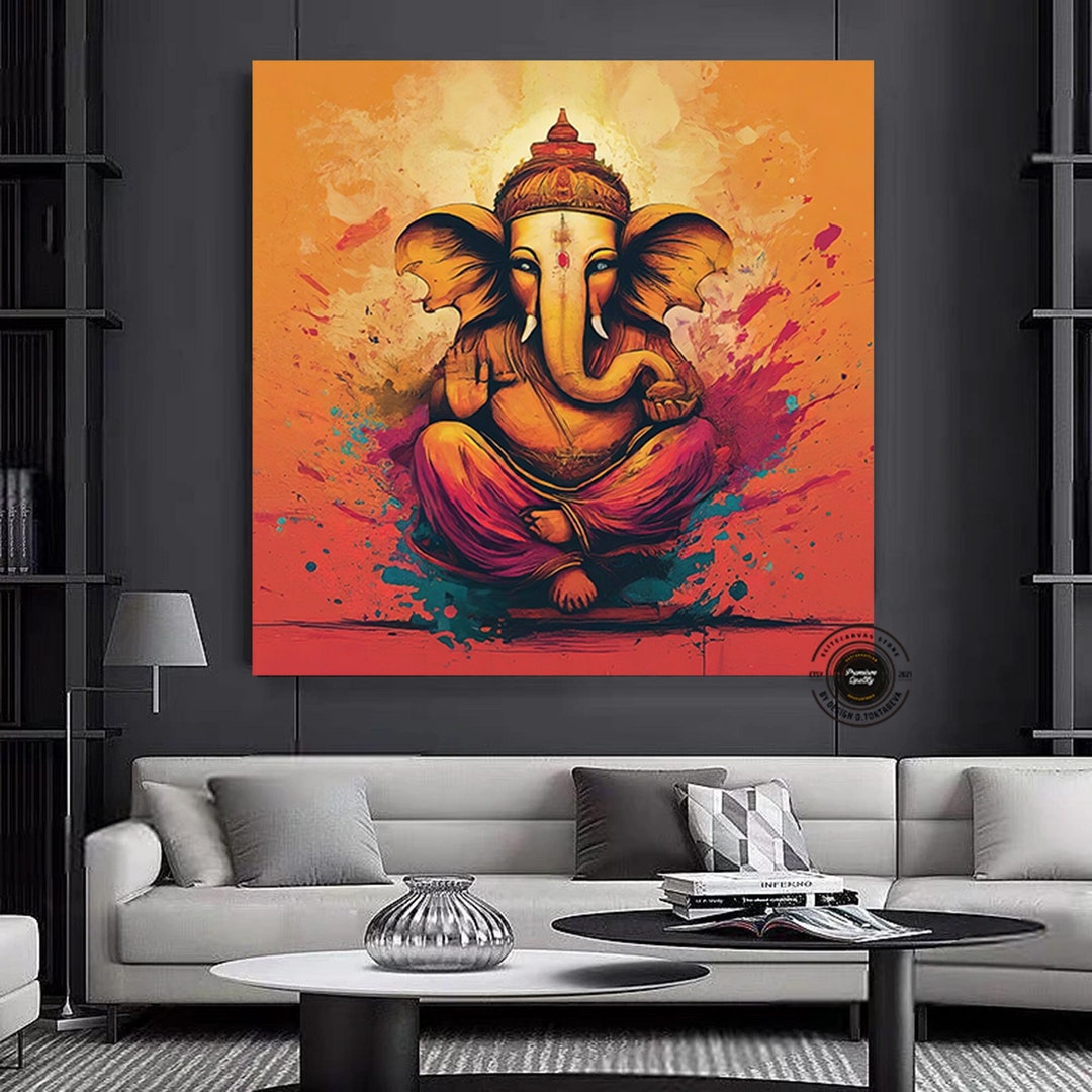 Ganesha Wall Art: Colorful Abstract Ganesh Canvas Print - Etsy