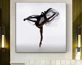 Dancing Ballerina Wall Art Canvas, Woman Figurative Dancer Print, Classical Ballet, Modern Dance
