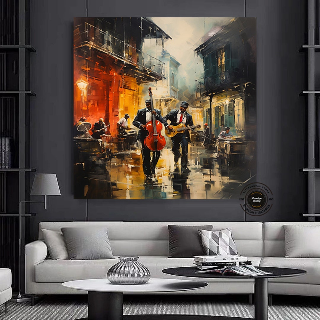 Street Musicians Canvas Print: Abstract Jazz Wall Art - Etsy