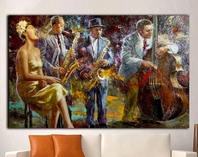 Jazz Musician Posters Canvas Wall Arts, Jazz Musician Lady Singer Art, Jazz Posters, Instruments Paintings Art, African American Music Paint