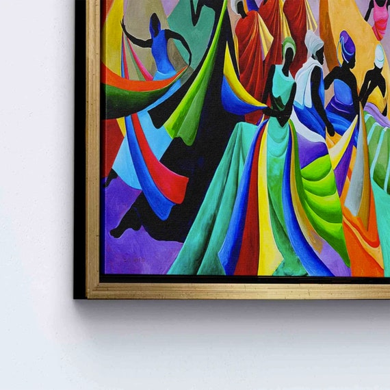 Colorful African Dancers Canvas Wall Art - Etsy
