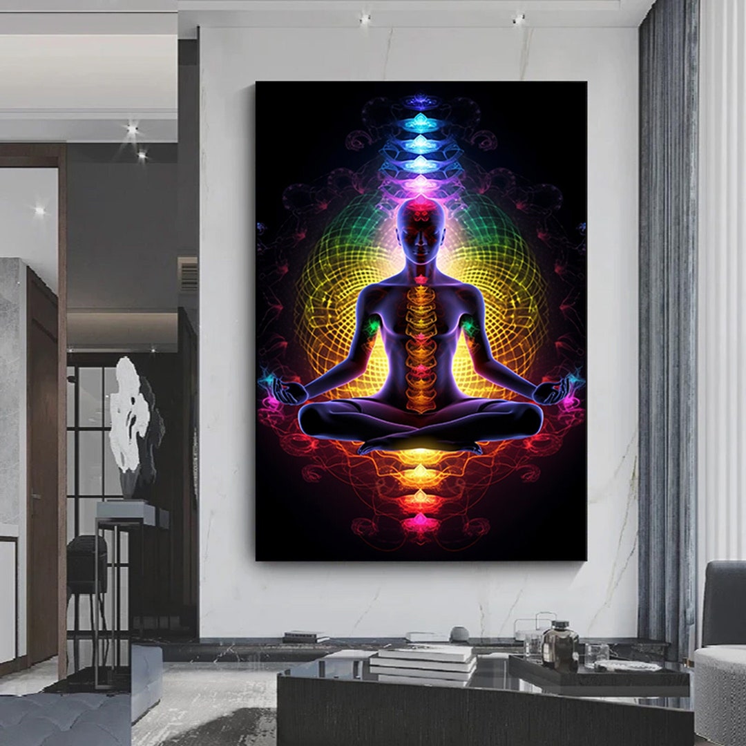 7 Chakras Yoga Canvas Print: Indian Buddha Meditation Art - Etsy