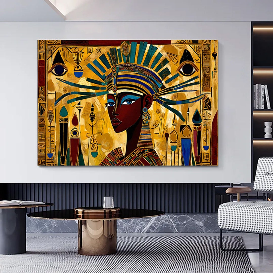 Ancient Egyptian Woman Portrait Canvas, Handmade Wall Art - Etsy
