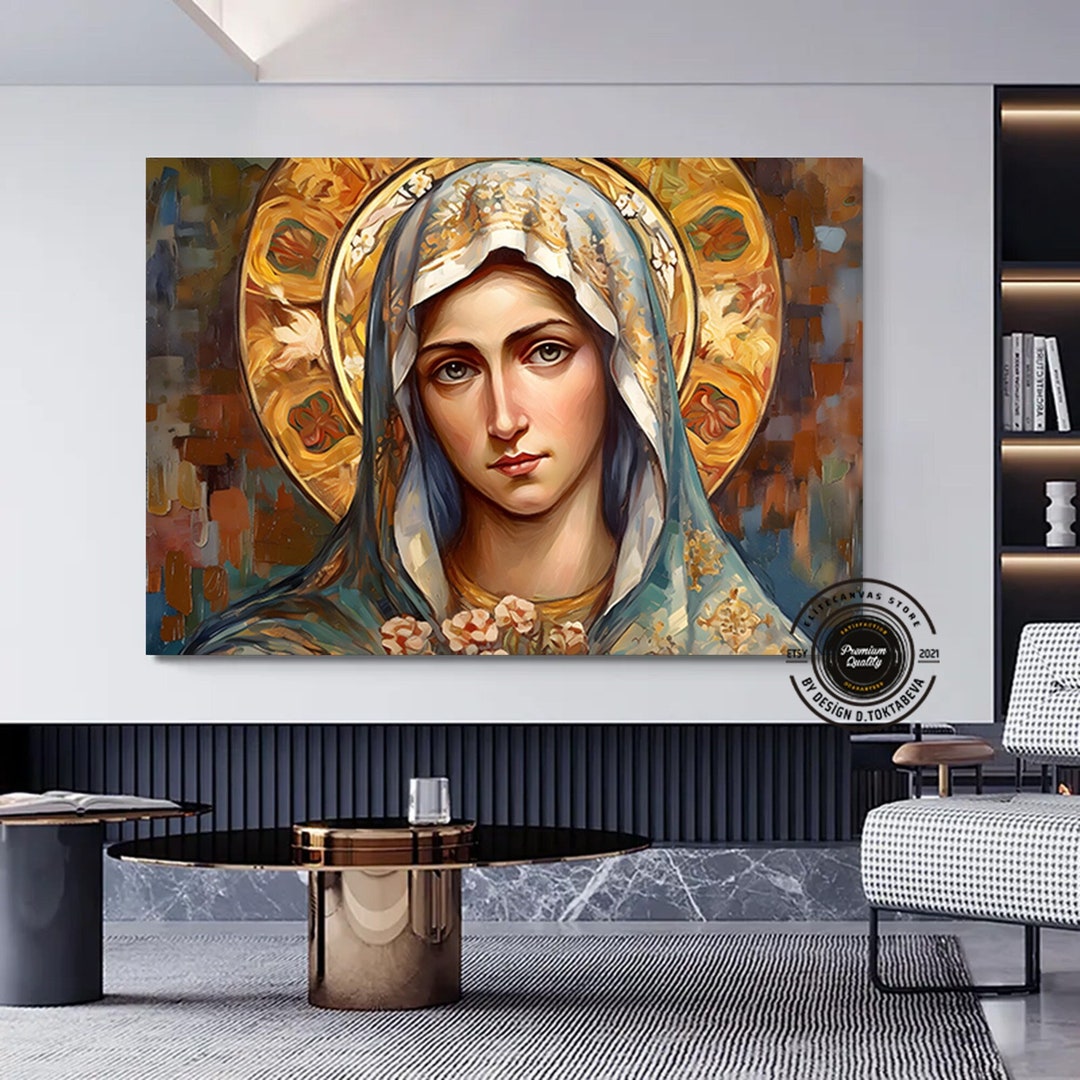 Heavenly Assumption of the Virgin Mary Canvas Wall Art, Virgin Mary and