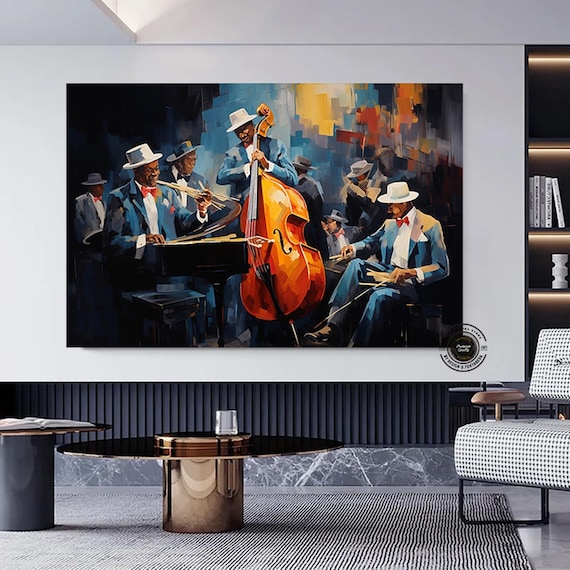 Abstract Jazz Band Canvas Print: Modern Musician Wall Art - Etsy