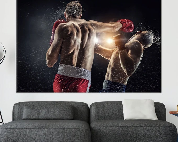 Motivational Canvas, Boxing Poster, Gym Canvas, Man Cave Art Canvas, Motivation Art, Knock Down Art Canvas, Knockout Wall Decor,