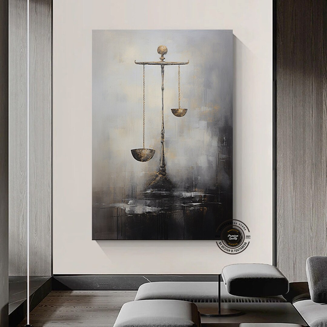 Scales of Justice Canvas Art: Lawyer Office Decor - Etsy