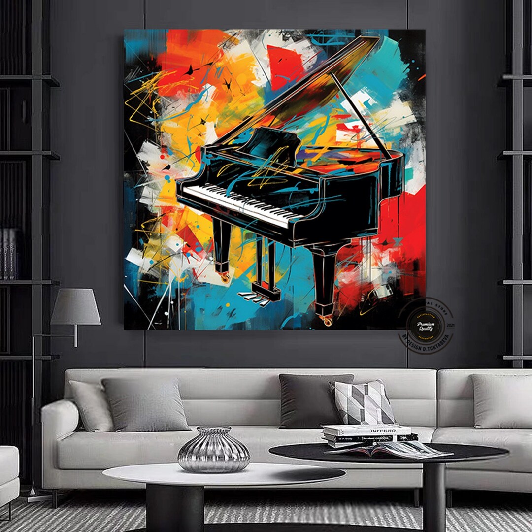 Colorful Piano Canvas Wall Art: Music Room Decor - Etsy