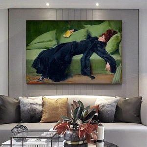 Ramon Casas Decadent ,young woman Wall Decor, Ramon Casas Exhibition, print Classical Art, After the Ball by Ramon Casas Fine Art