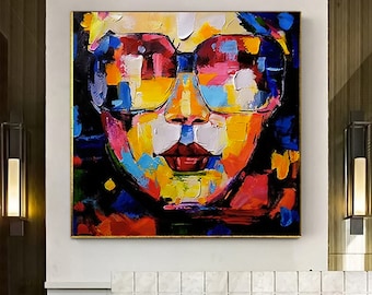 Colorful Woman Graffiti Canvas Art, Luxury Wall Decor