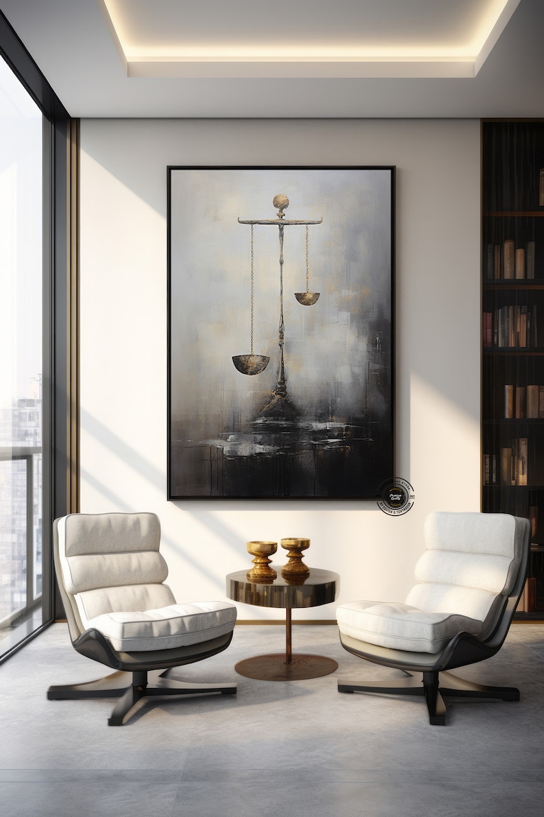 Scales of Justice Canvas Art: Lawyer Office Decor - Etsy