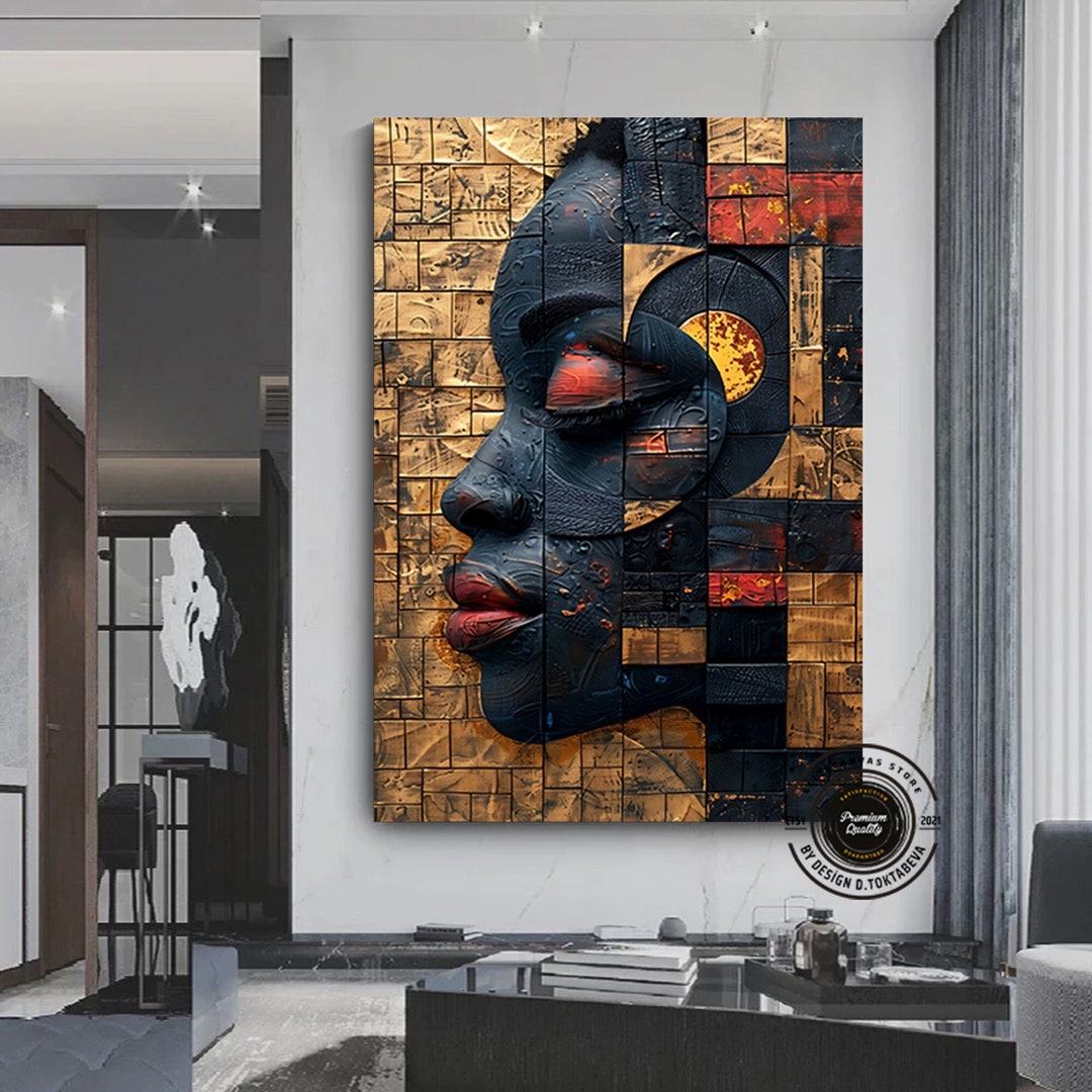 African American Woman Canvas Art: Abstract Culture Wall Decor - Etsy