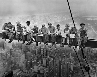 Lunch Atop a Skyscraper Photograph, New York Canvas Wall Art
