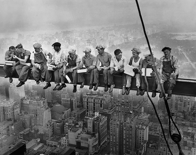 Lunch atop a Skyscraper Photographer Poster, New York Canvas, Wall Art, Home Decor, Old New york Lunch Canvas