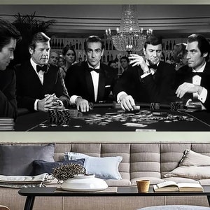 james Bond Poker Game Canvas, James Bond casino Poster, Movie Poster, James Bond Print, Poker Poster, poker game Extra Large Poster