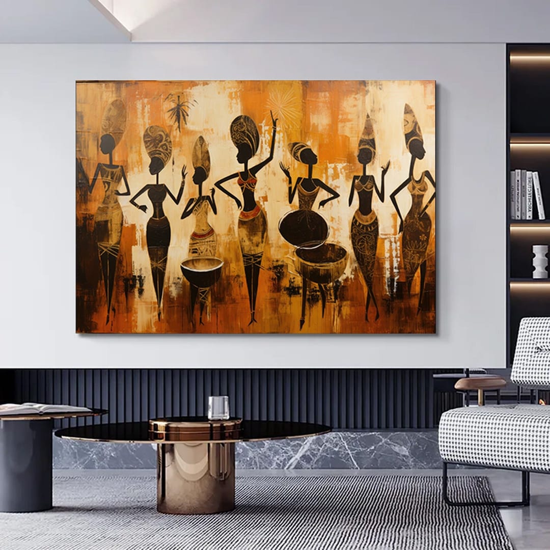 African Women Canvas Wall Art: Abstract Culture Decor - Etsy