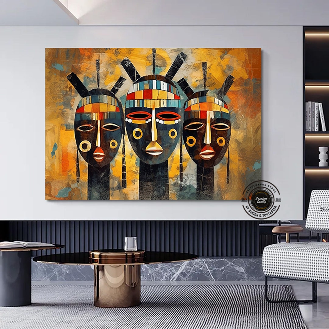 African Masks Canvas Print: Abstract Culture Wall Art - Etsy