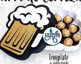 3D beer jar box, beer box 3D svg, St Patrick's Day box, Father’s Day Svg, Beer Mug Gift Box digital template / SVG / STUDIO / PDF