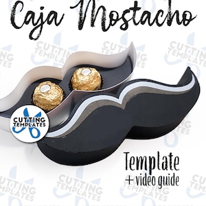 Bigote Gift Box 3D, Mostacho Svg, Father's day svg, caja regalo Valentine's Day lowpoly DlY papercraft digital template / SVG / STUDIO / PDF