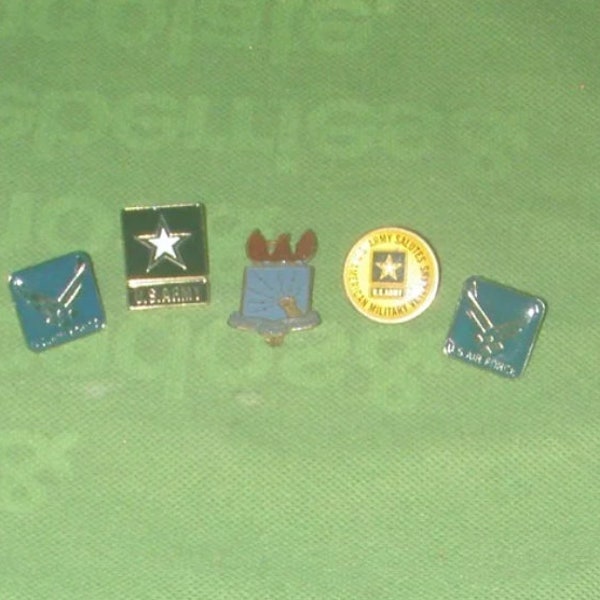 Lot of 5 vintage Army Air Force Military Pins Sterling