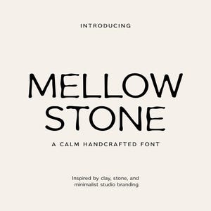 Mellow Stone – A Calm Handcrafted Font, Organic Handwritten Typeface for Logos, Branding & Packaging